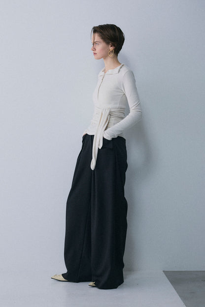 【予約：1月下旬〜2月上旬】Faux Wrap Long T-Shirt／60251208075