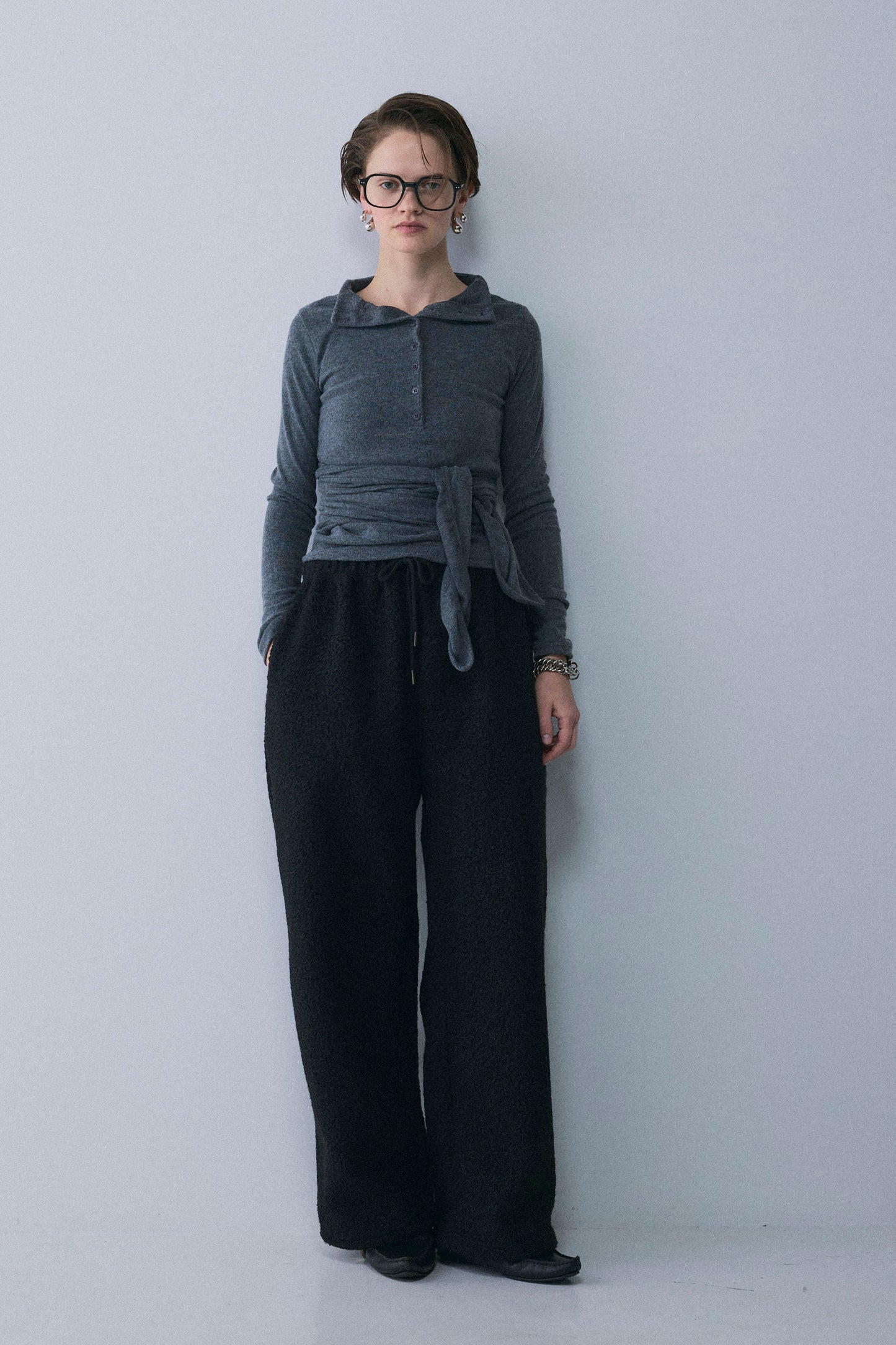 【予約：1月下旬〜2月上旬】Faux Wrap Long T-Shirt／60251208075