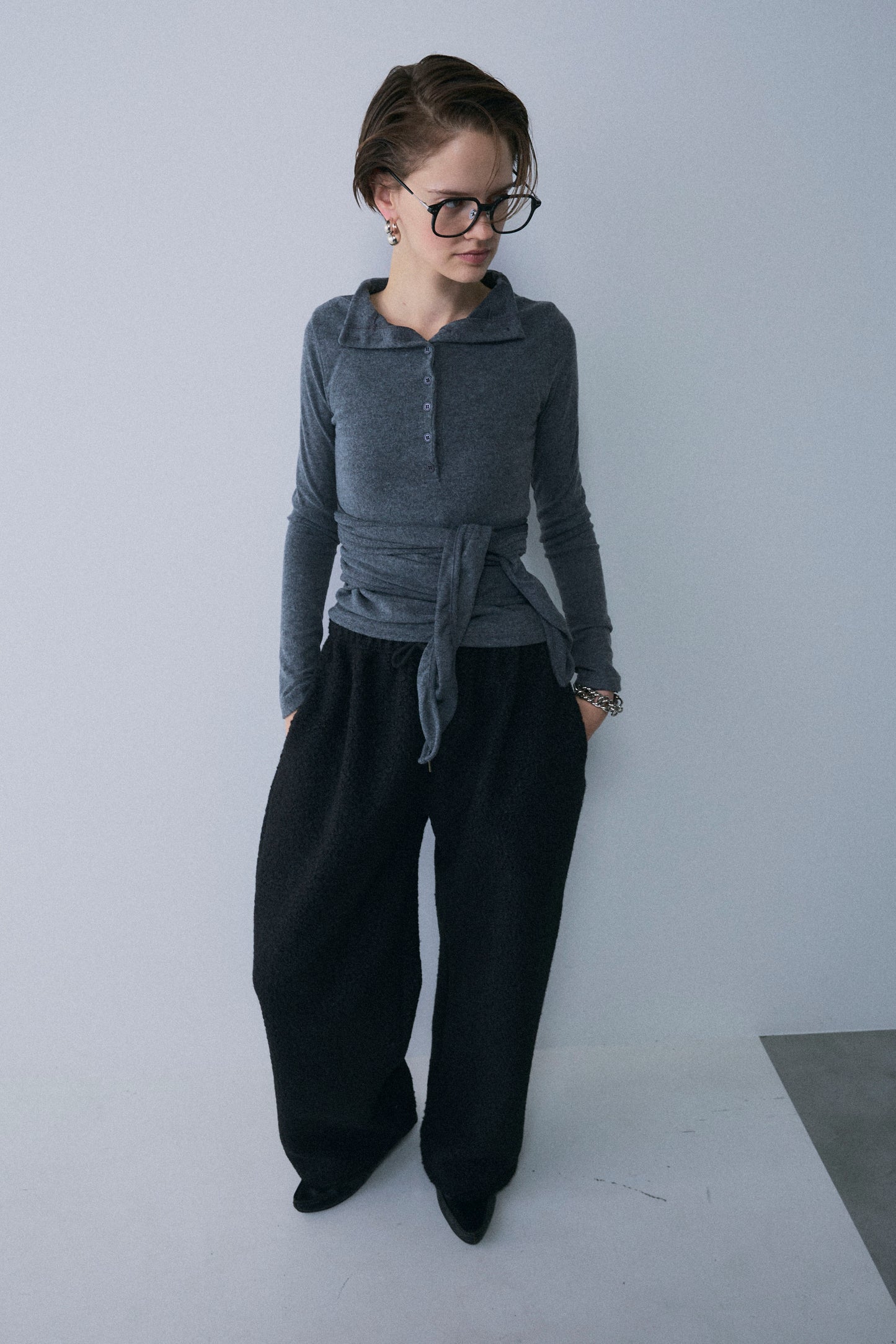 【予約：1月下旬〜2月上旬】Faux Wrap Long T-Shirt／60251208075