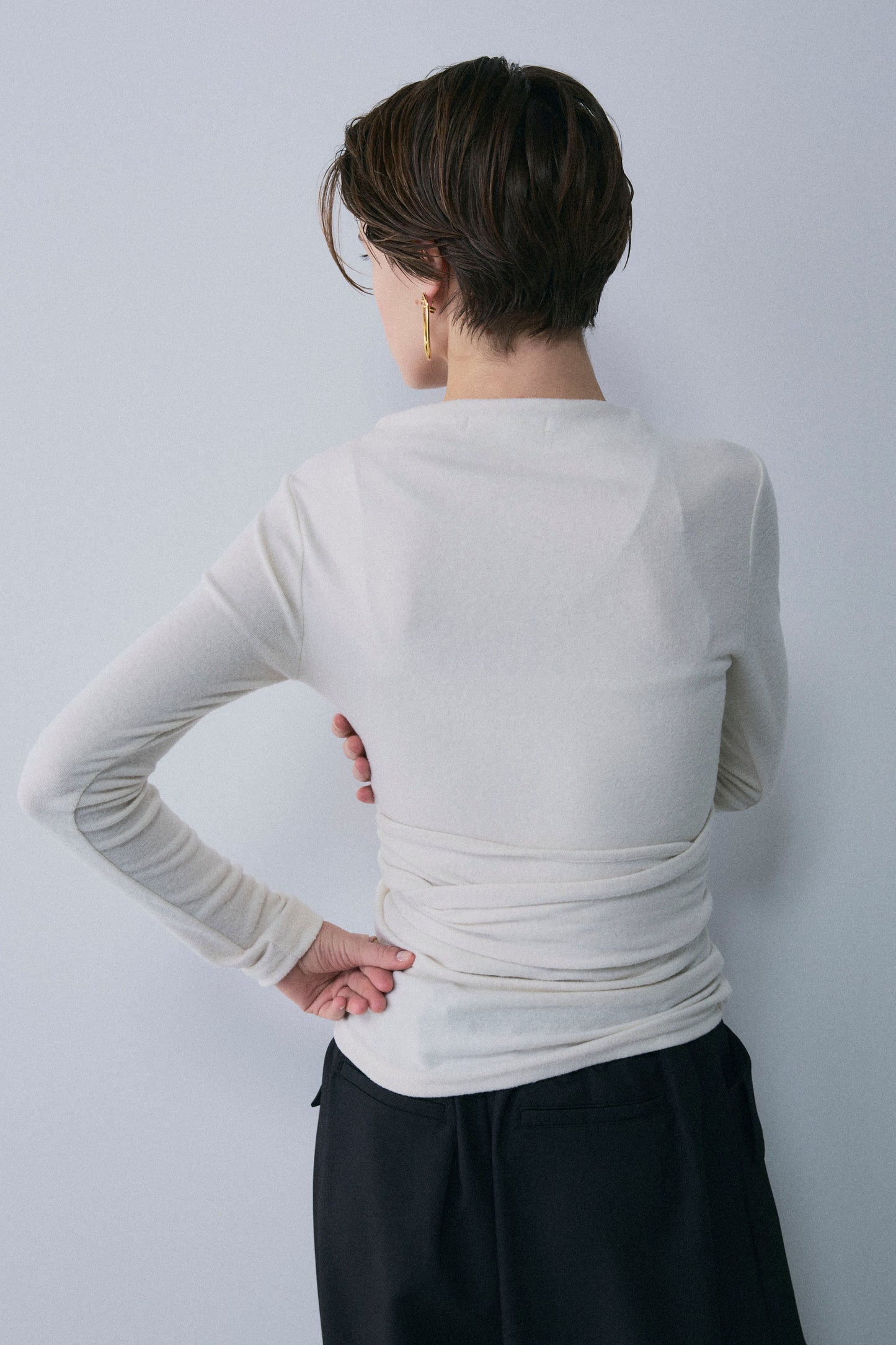 【予約：1月下旬〜2月上旬】Faux Wrap Long T-Shirt／60251208075