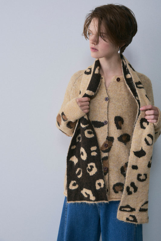 【予約：1月下旬〜2月上旬】Leopard Wool Muffler Set／60251209062