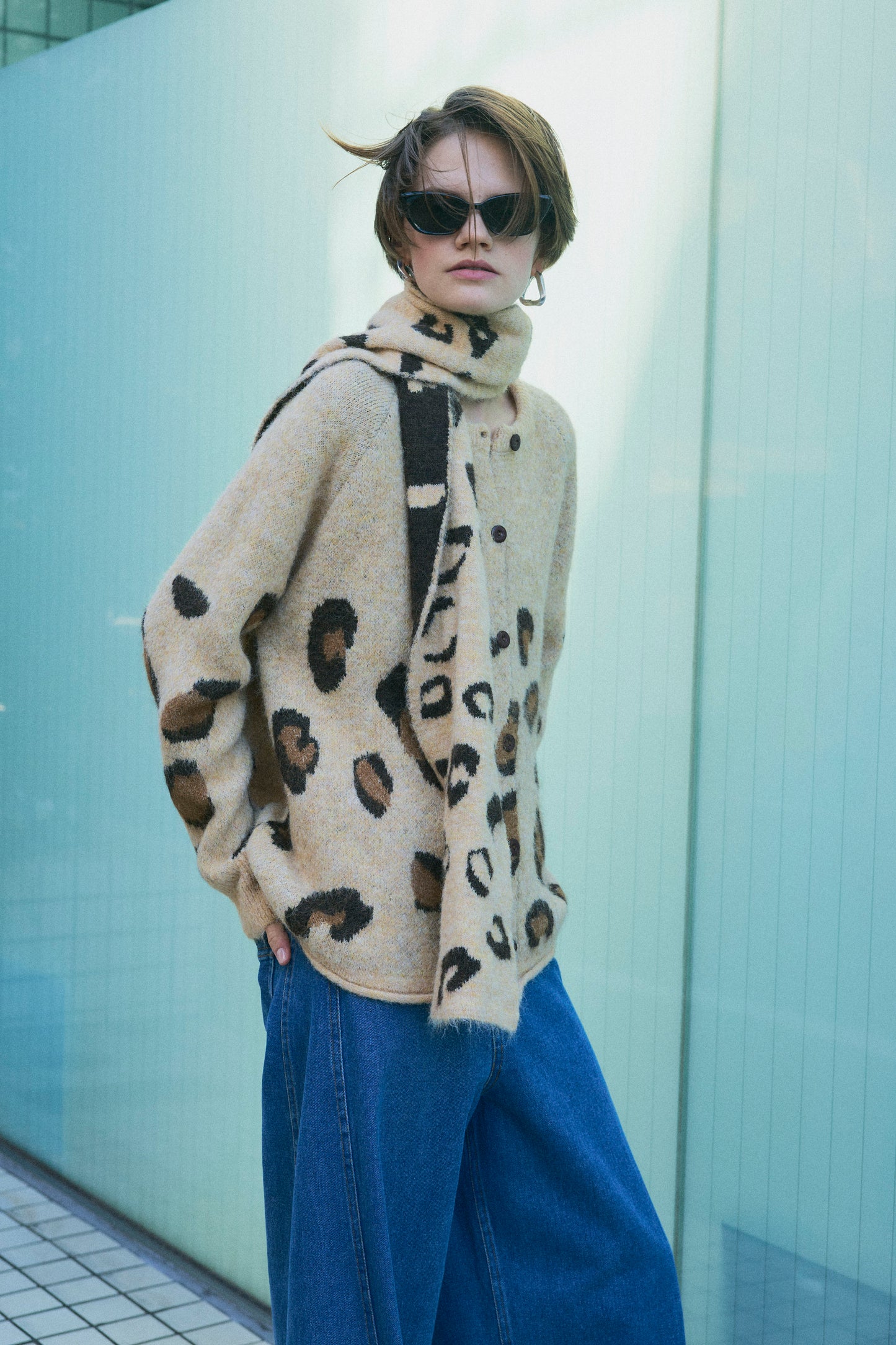 【予約：1月下旬〜2月上旬】Leopard Wool Muffler Set／60251209062