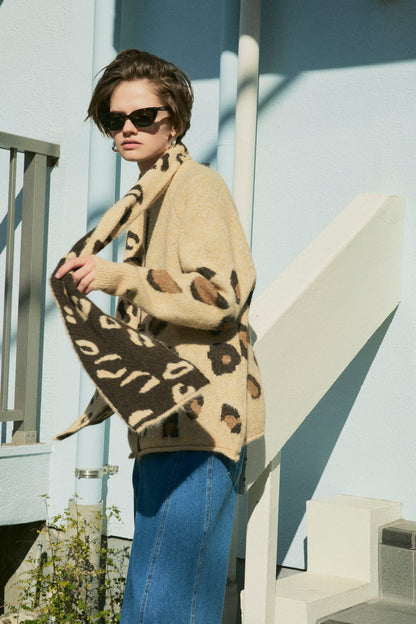 【予約：1月下旬〜2月上旬】Leopard Wool Muffler Set／60251209062