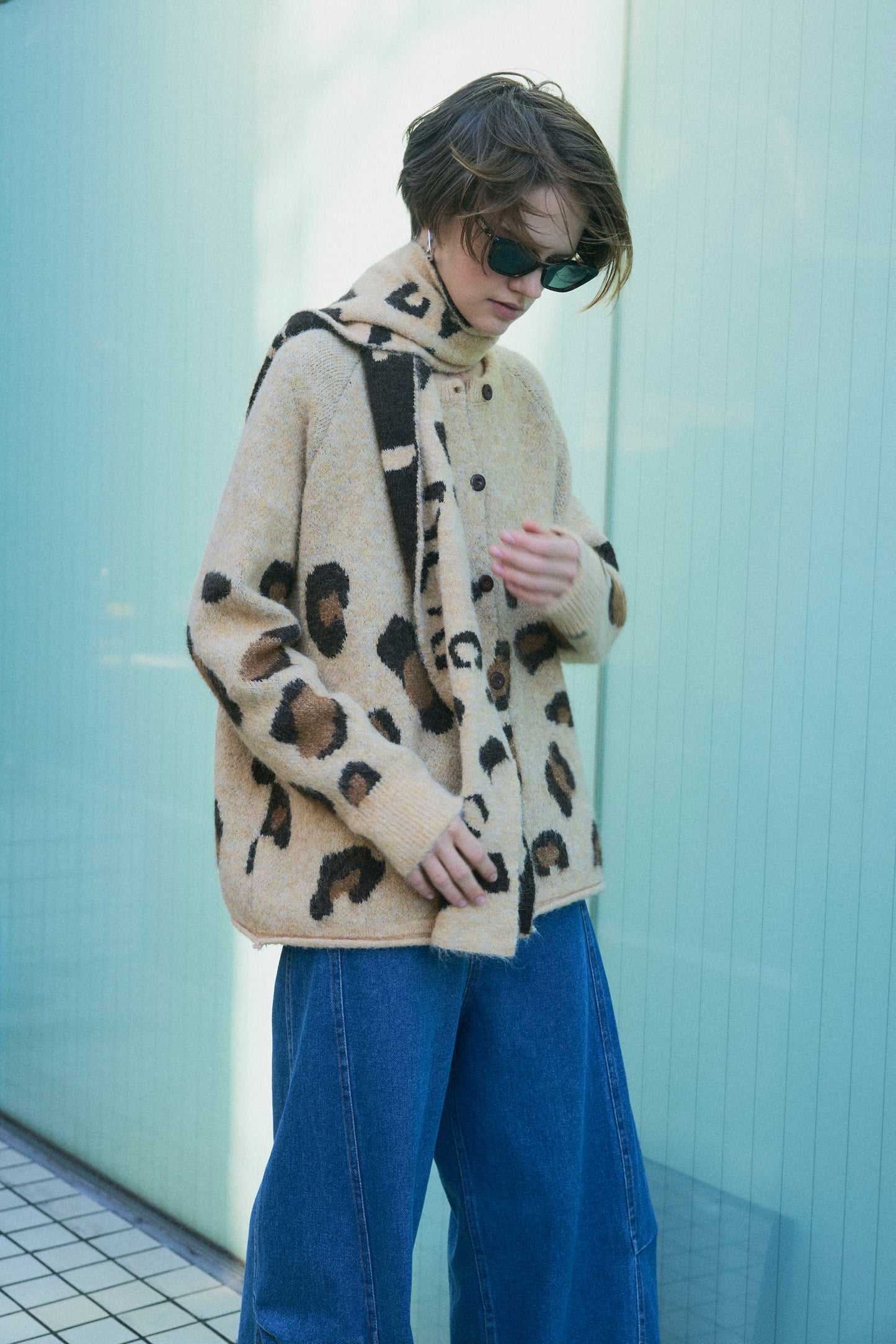 【予約：1月下旬〜2月上旬】Leopard Wool Muffler Set／60251209062