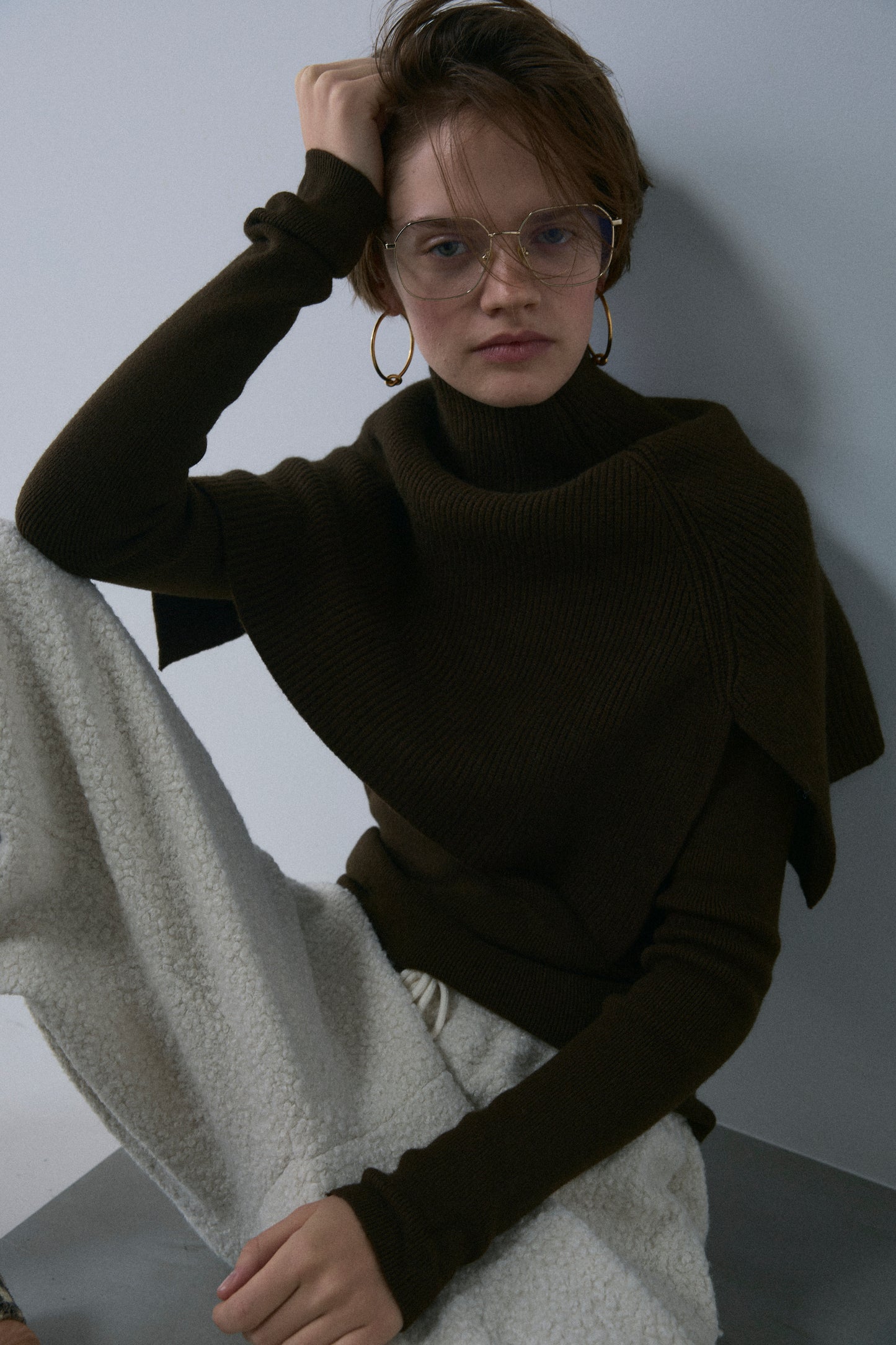 【予約：1月下旬〜2月上旬】Slick Cape Knit Set／60251209065