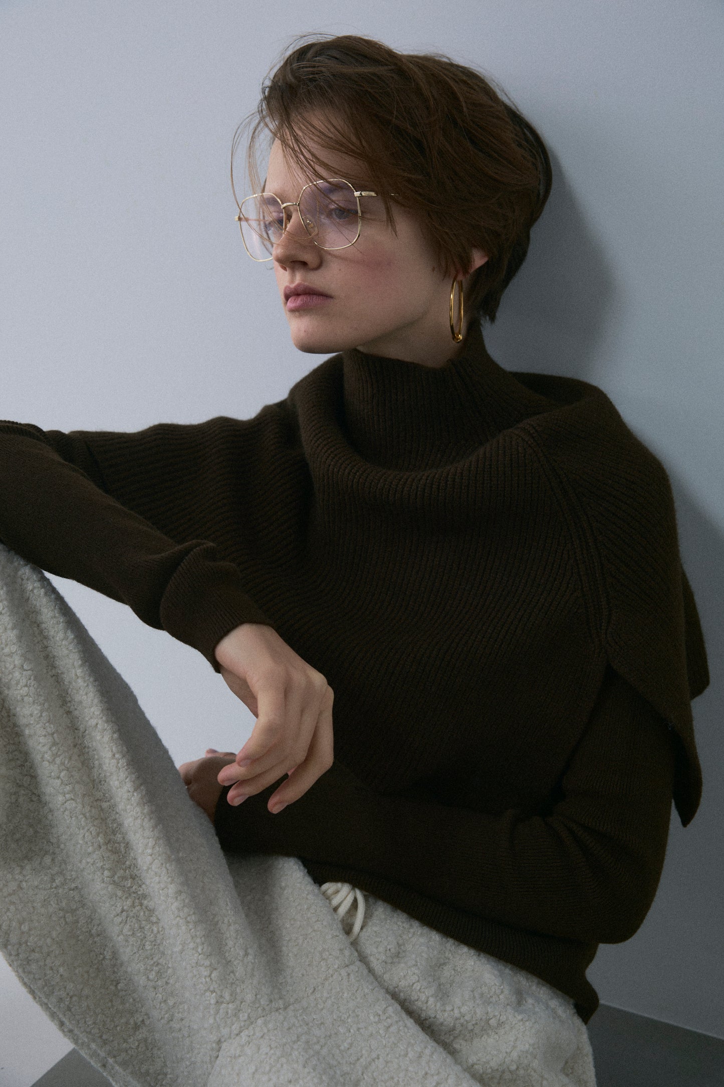 【予約：1月下旬〜2月上旬】Slick Cape Knit Set／60251209065