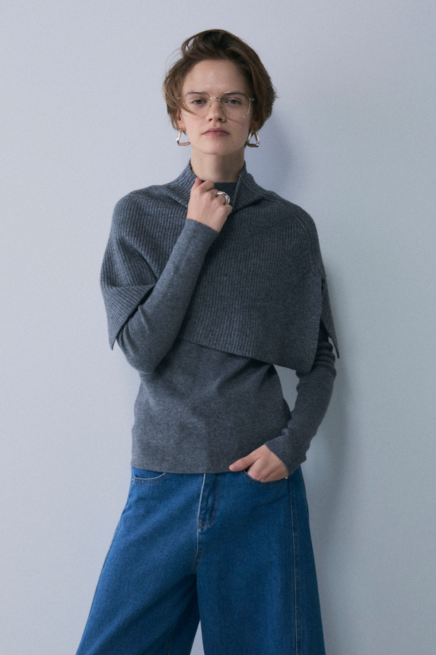 【予約：1月下旬〜2月上旬】Slick Cape Knit Set／60251209065