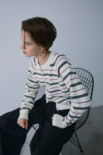 【予約：1月下旬〜2月上旬】Unique Stripe Knit Cardigan／60251209066