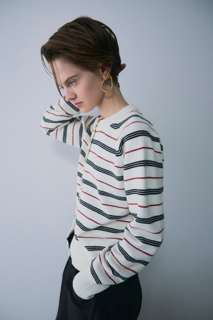 【予約：1月下旬〜2月上旬】Unique Stripe Knit Cardigan／60251209066
