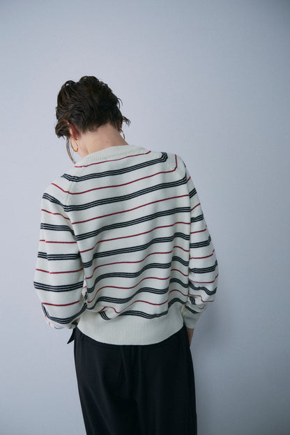 【予約：1月下旬〜2月上旬】Unique Stripe Knit Cardigan／60251209066