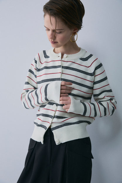 【予約：1月下旬〜2月上旬】Unique Stripe Knit Cardigan／60251209066