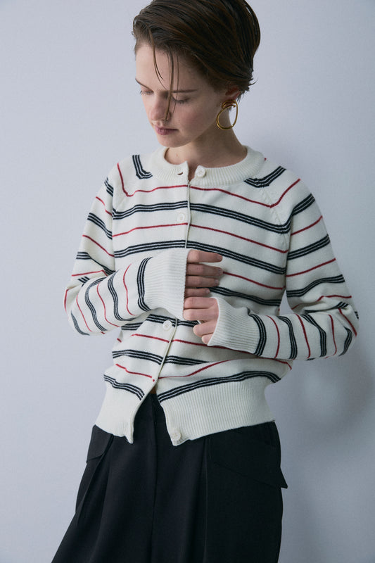【予約：1月下旬〜2月上旬】Unique Stripe Knit Cardigan／60251209066