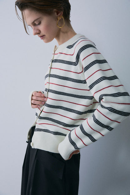 【予約：1月下旬〜2月上旬】Unique Stripe Knit Cardigan／60251209066