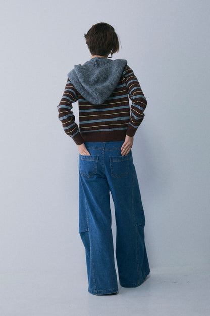 【予約：1月下旬〜2月上旬】Unique Stripe Knit Cardigan／60251209066