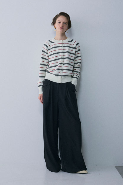 【予約：1月下旬〜2月上旬】Unique Stripe Knit Cardigan／60251209066