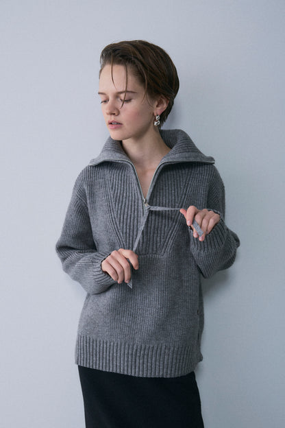 【予約：1月下旬〜2月上旬】Half Zip-Up Knit／60251209073