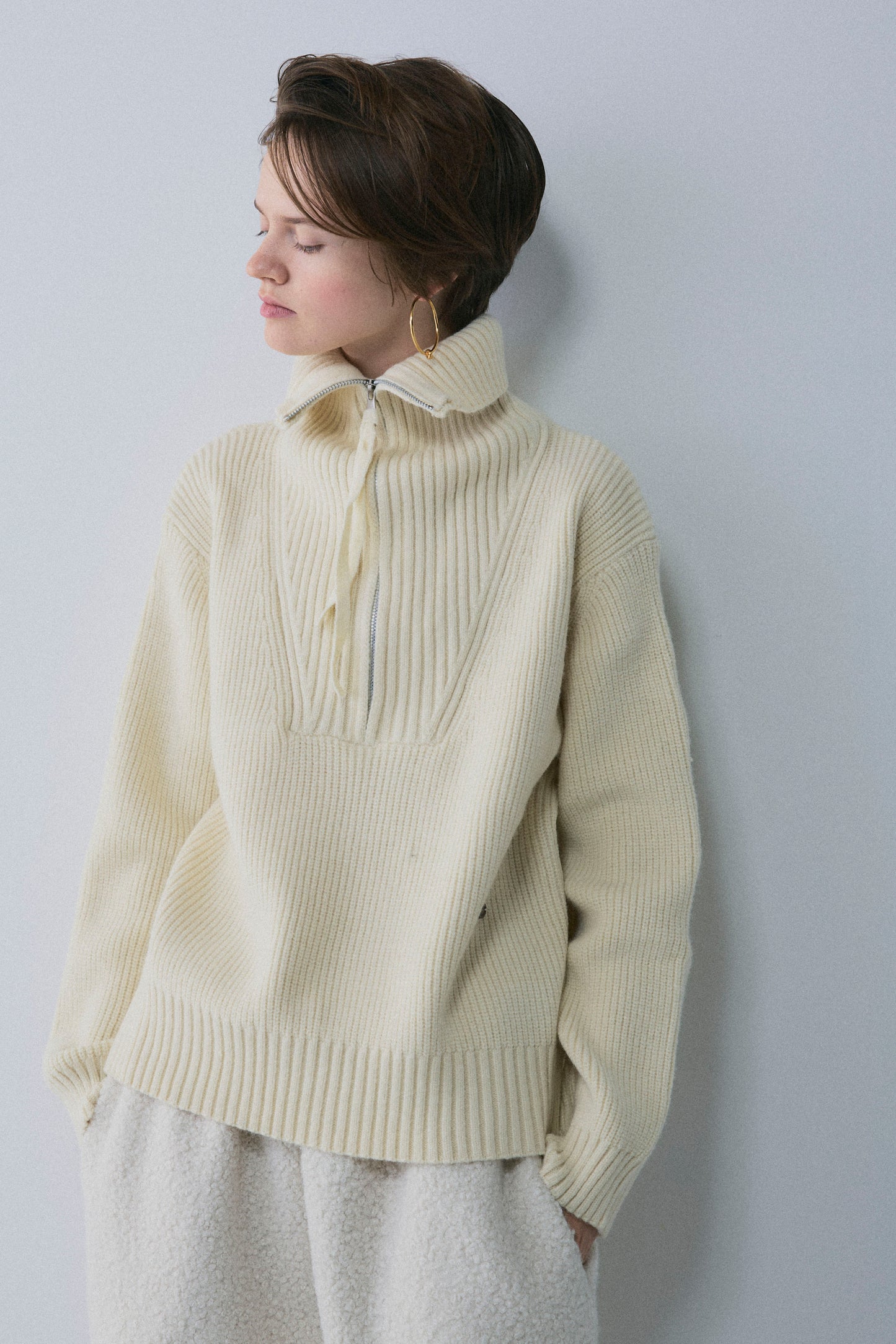 【予約：1月下旬〜2月上旬】Half Zip-Up Knit／60251209073