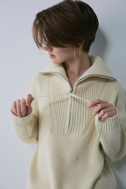 【予約：1月下旬〜2月上旬】Half Zip-Up Knit／60251209073