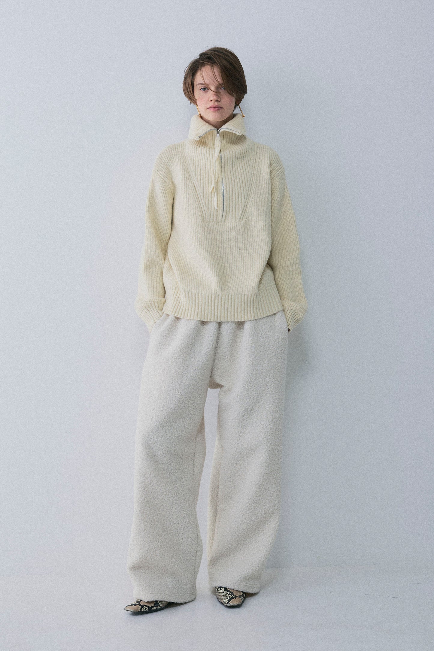 【予約：1月下旬〜2月上旬】Half Zip-Up Knit／60251209073