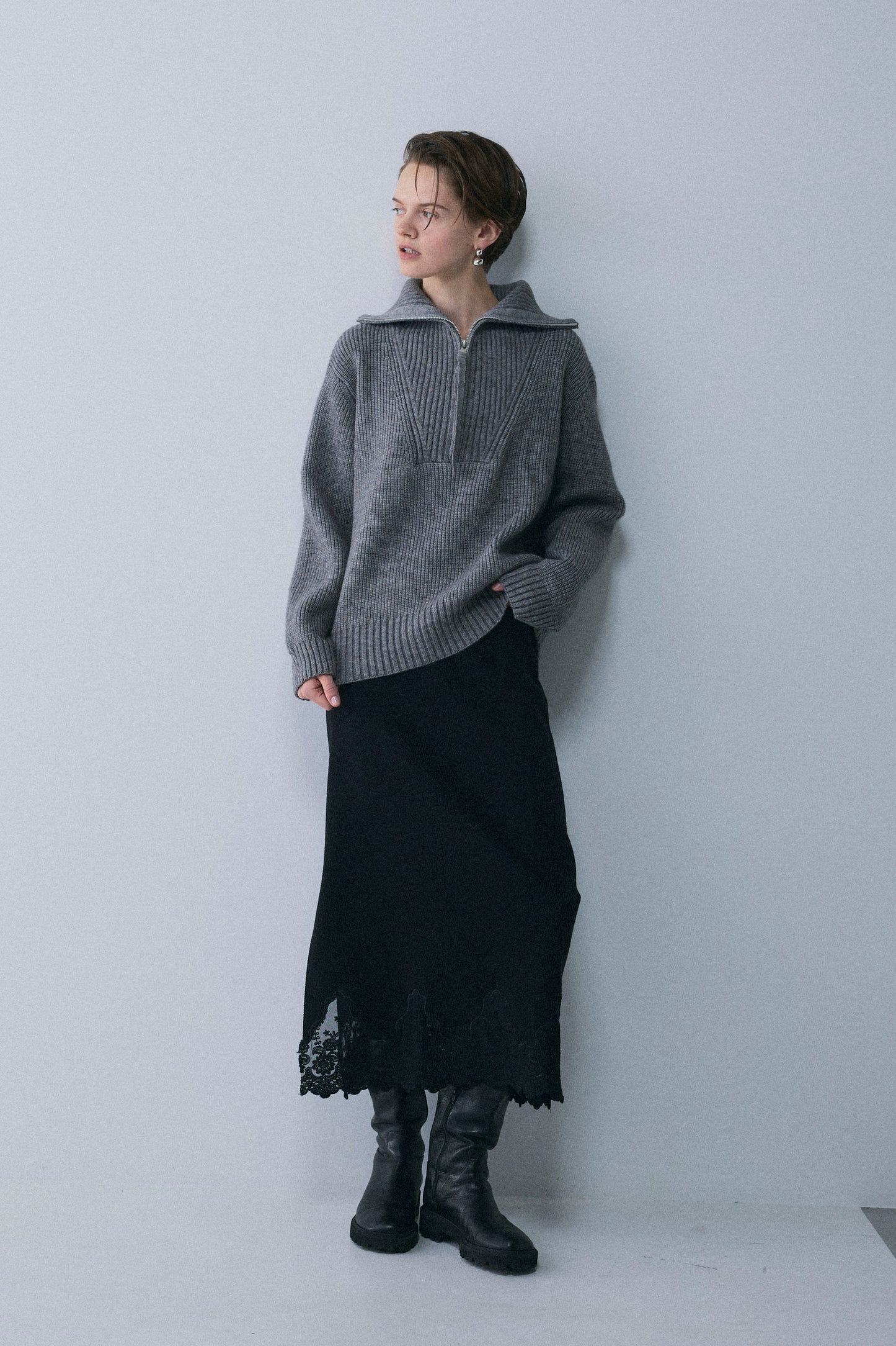 【予約：1月下旬〜2月上旬】Half Zip-Up Knit／60251209073