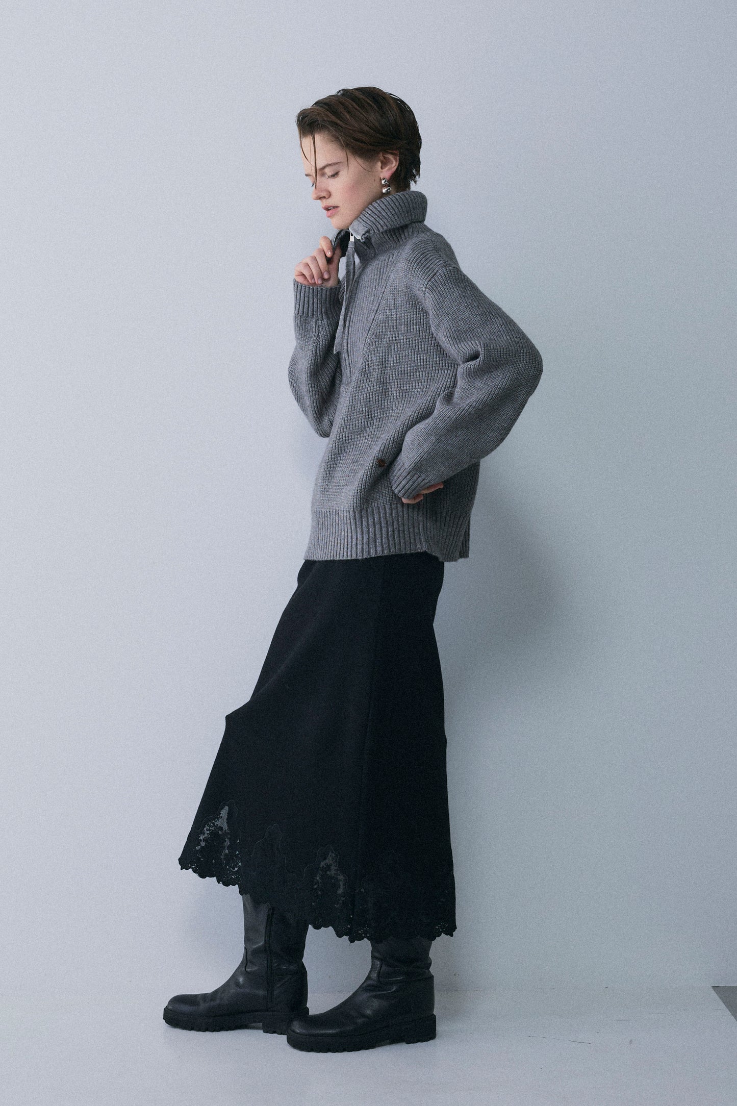 【予約：1月下旬〜2月上旬】Half Zip-Up Knit／60251209073