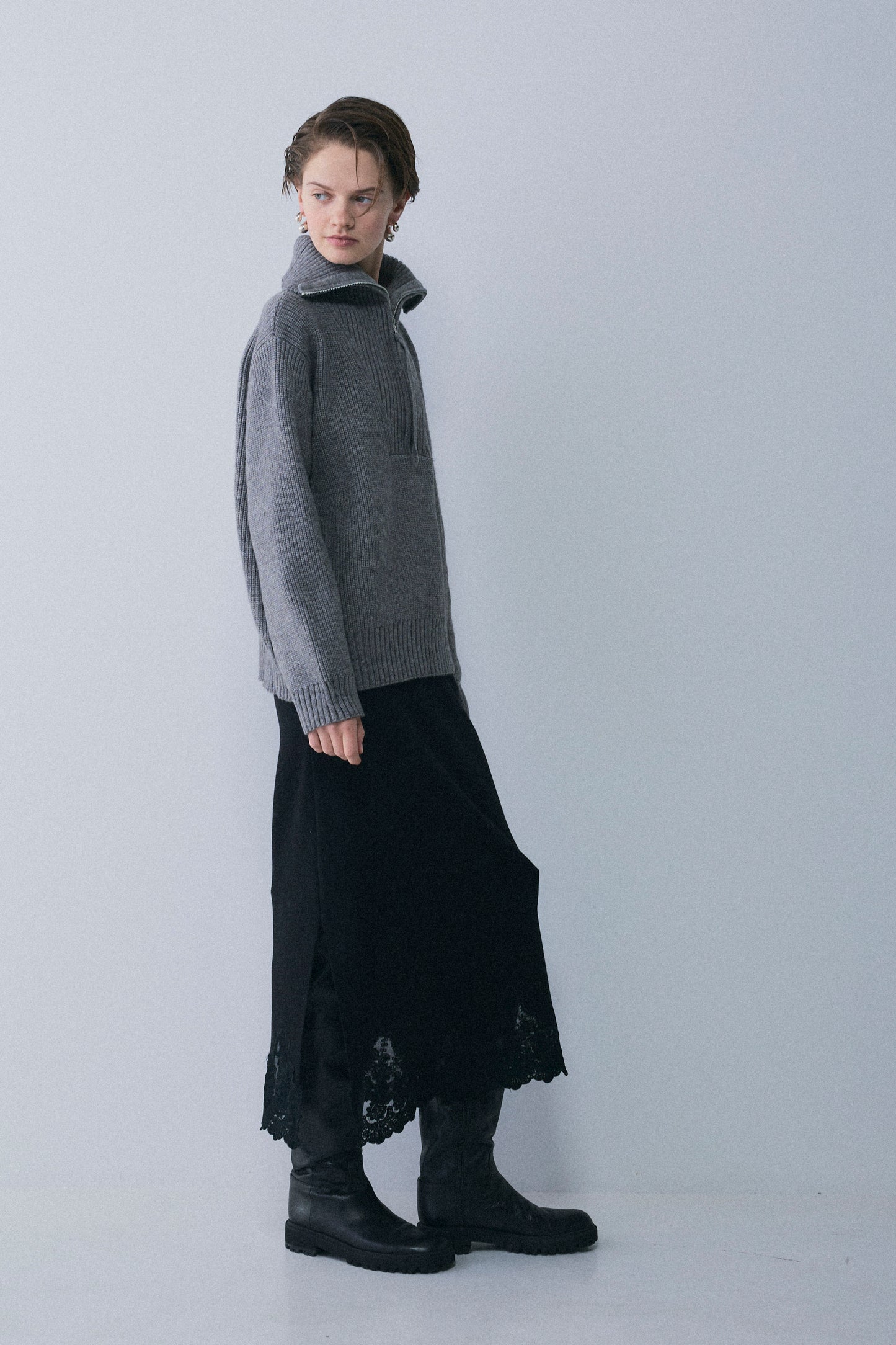 【予約：1月下旬〜2月上旬】Half Zip-Up Knit／60251209073