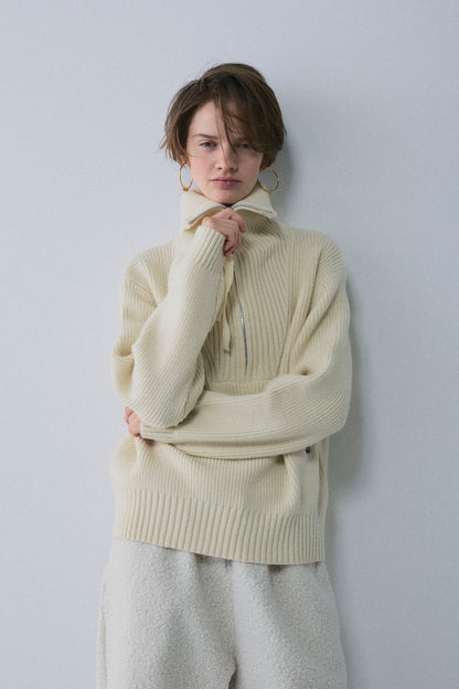 【予約：1月下旬〜2月上旬】Half Zip-Up Knit／60251209073
