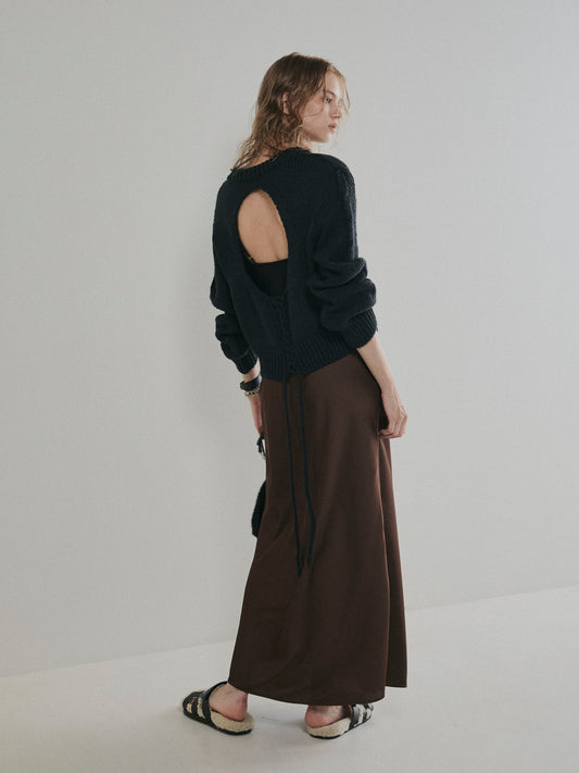 【予約：12月中旬】Laced Back Hole Knit／60251009019