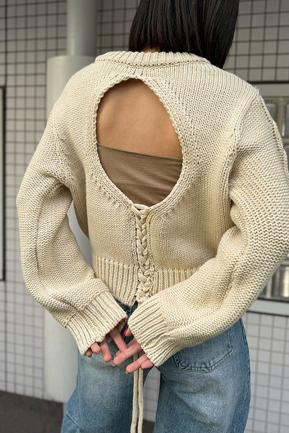 【予約：12月中旬】Laced Back Hole Knit／60251009019