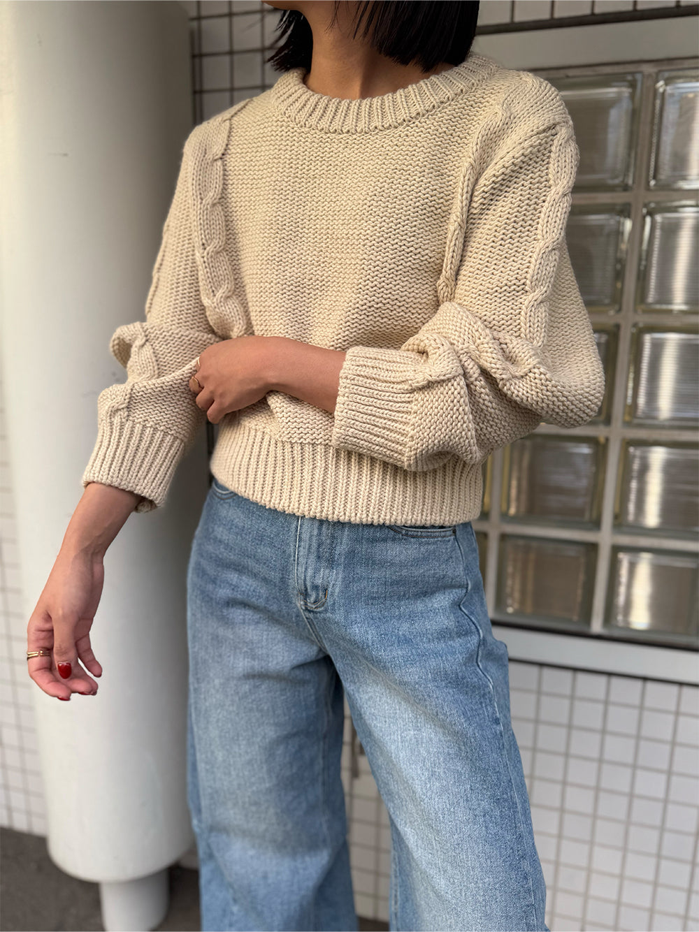 【予約：12月中旬】Laced Back Hole Knit／60251009019