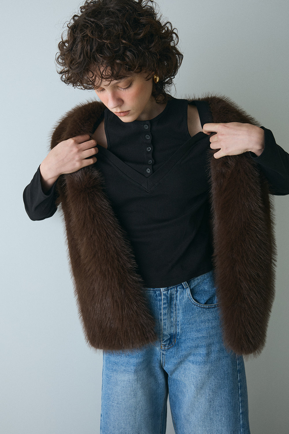【予約：1月下旬〜2月上旬】Eco Fur Vest／60251004038