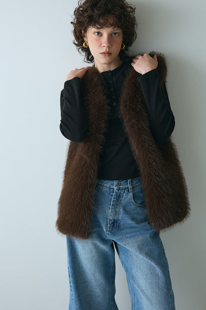 【予約：1月下旬〜2月上旬】Eco Fur Vest／60251004038