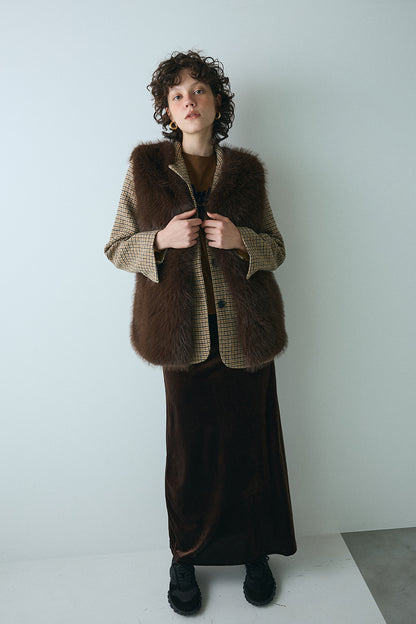 【予約：1月下旬〜2月上旬】Eco Fur Vest／60251004038