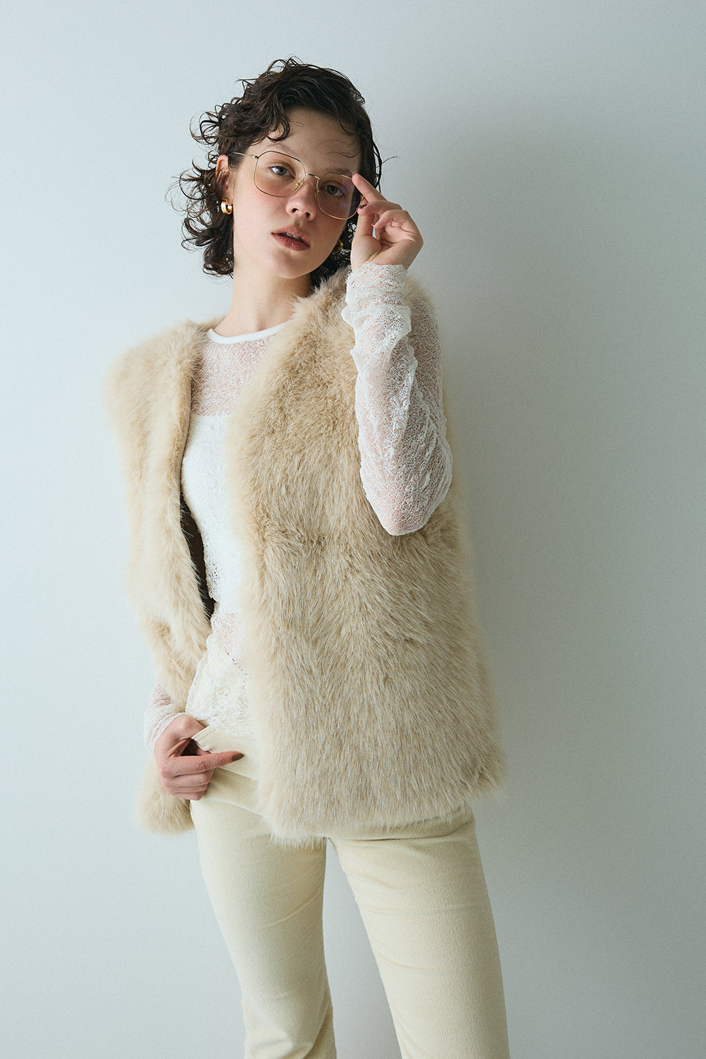 【予約：1月下旬〜2月上旬】Eco Fur Vest／60251004038