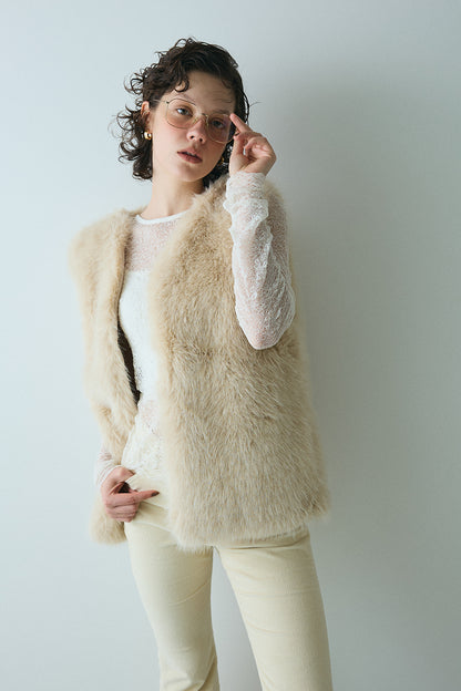 【予約：1月下旬〜2月上旬】Eco Fur Vest／60251004038