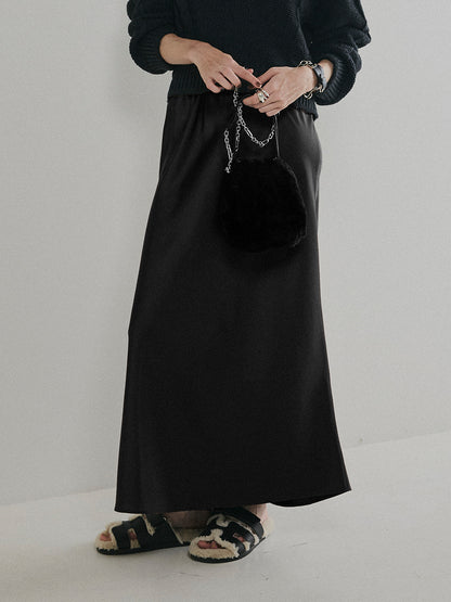 【予約：12月中旬】Satin Narrow Skirt／60251002022
