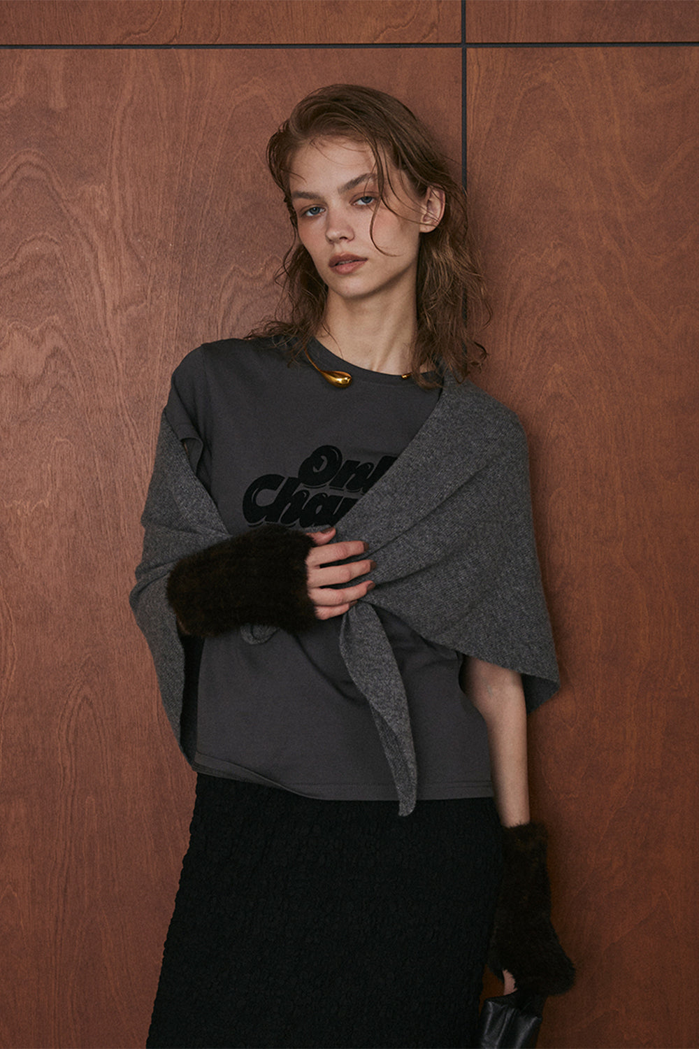 Triangle Knit Scarf／60251000033