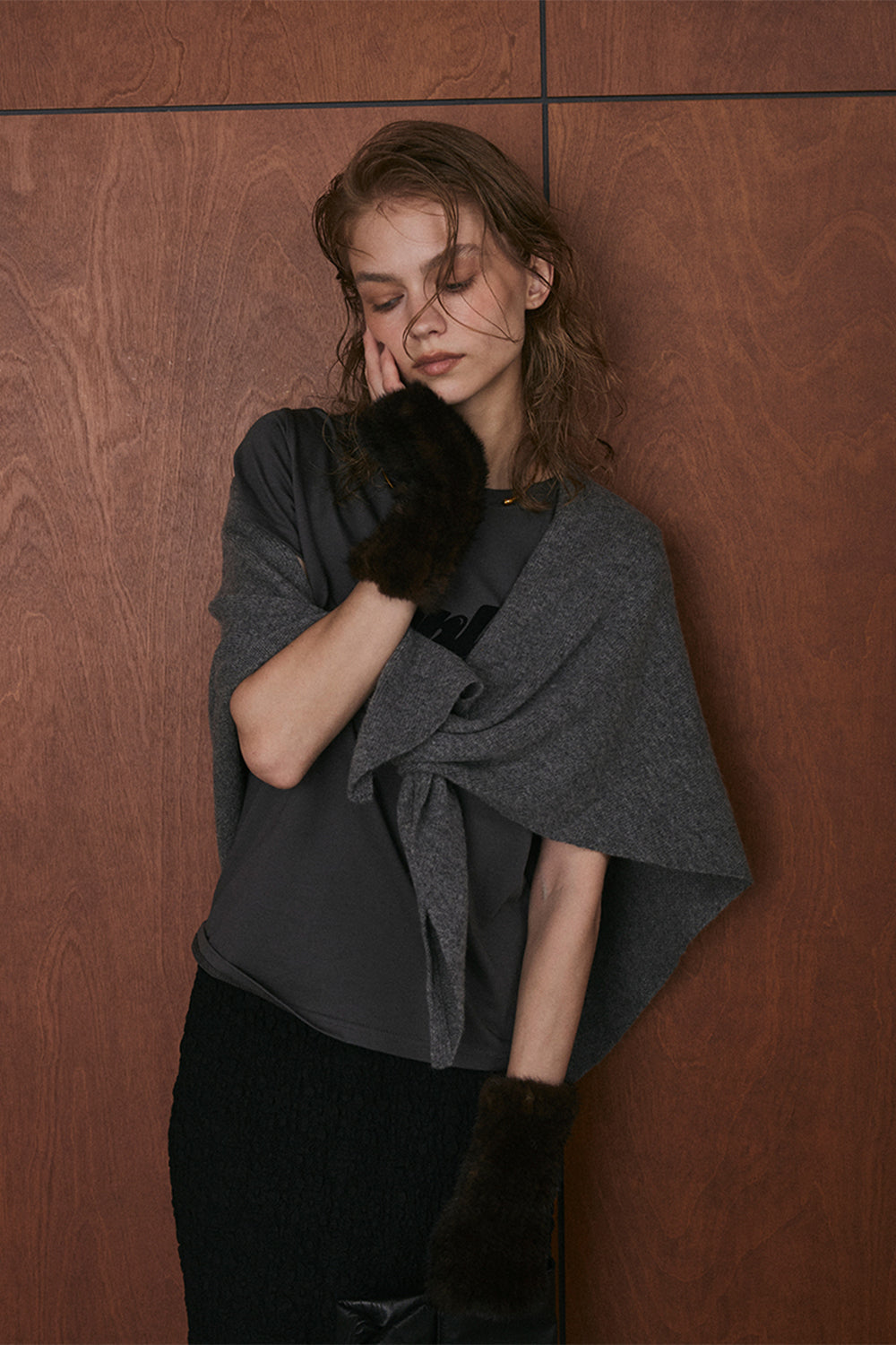 Triangle Knit Scarf／60251000033