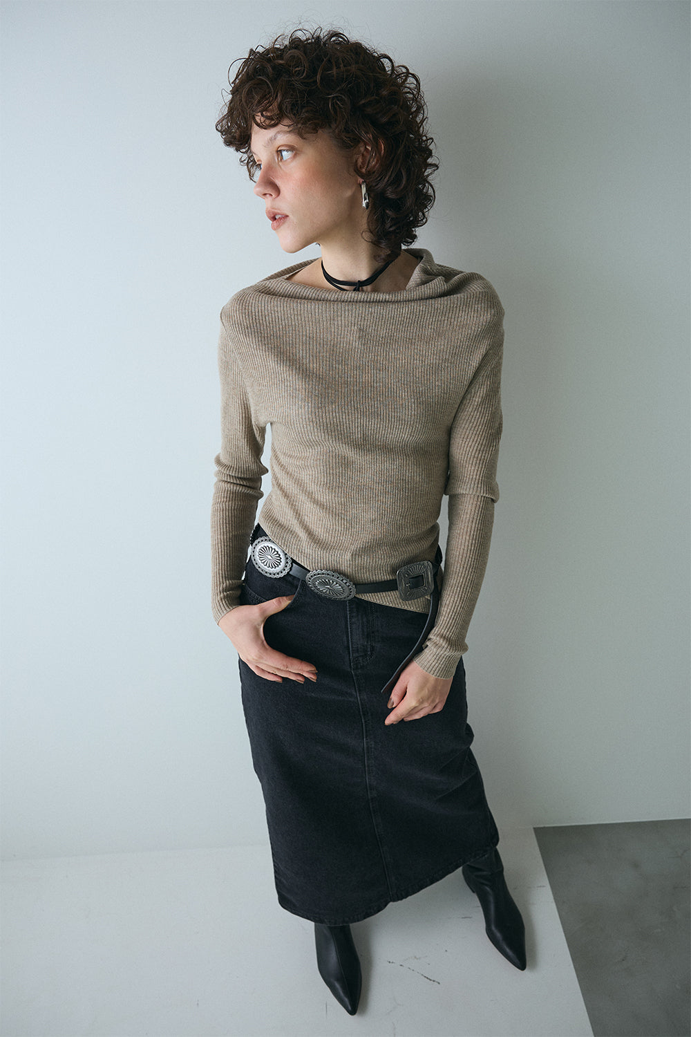 【予約：1月下旬〜2月上旬】Hem Rib Knit／60251108051