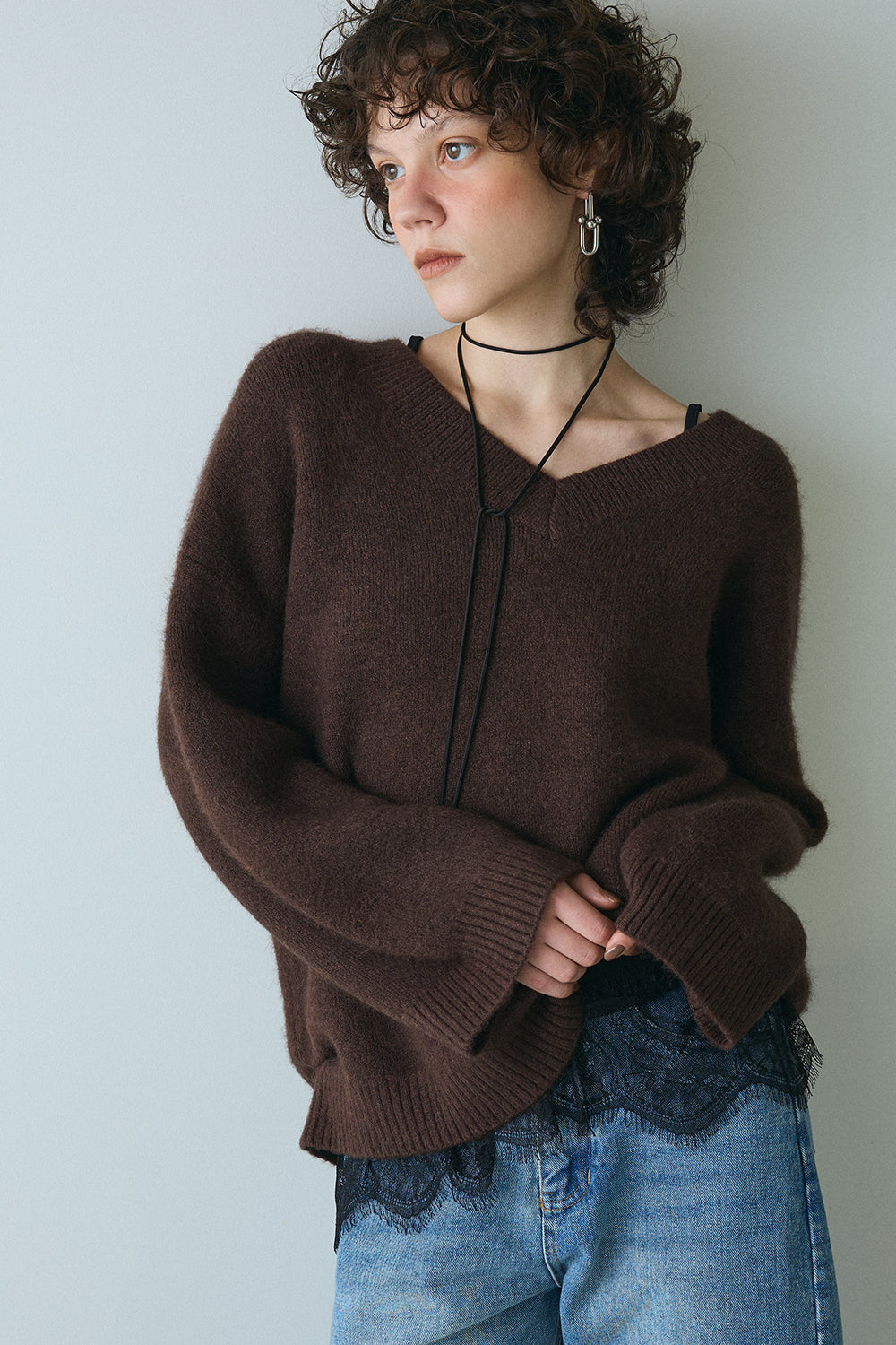 【予約：12月中旬】Asymmetry Lace Camisole／60251001014