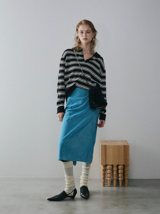 【予約：11月中旬】Eco Suede Slit Skirt／60251002021