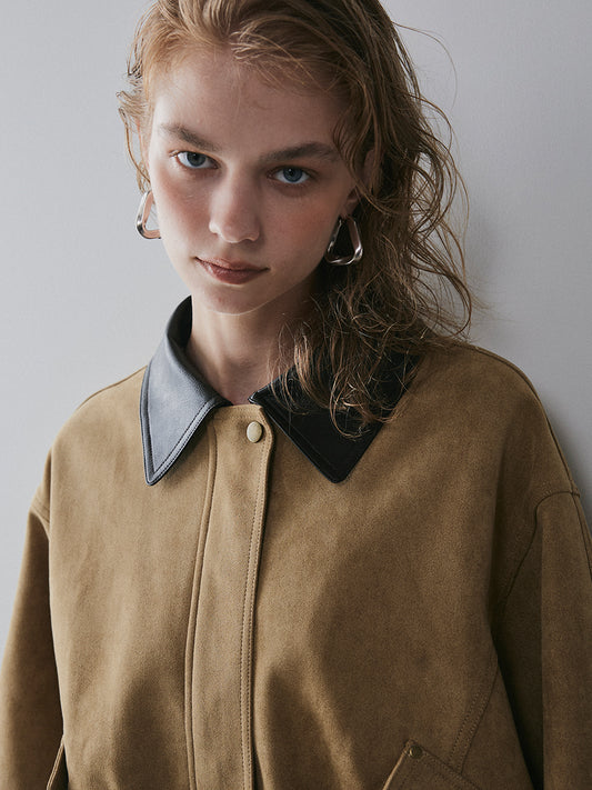 【予約：11月中旬】Dual Collar Eco Suede Jacket／60251004004