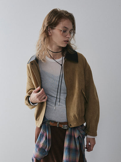 【予約：11月中旬】Dual Collar Eco Suede Jacket／60251004004