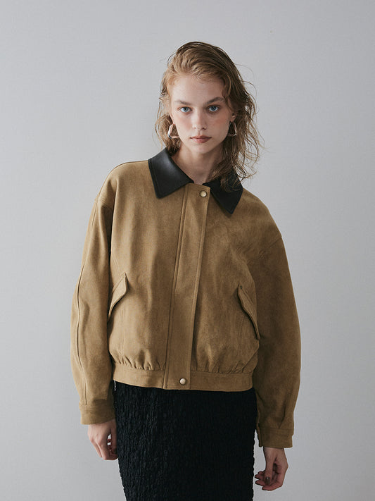 【予約：11月中旬】Dual Collar Eco Suede Jacket／60251004004