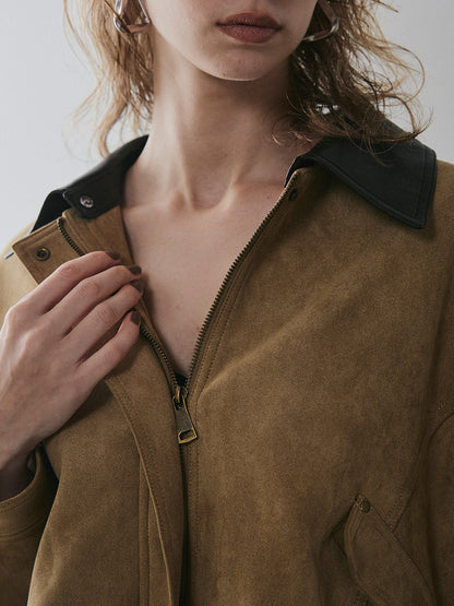【予約：11月中旬】Dual Collar Eco Suede Jacket／60251004004