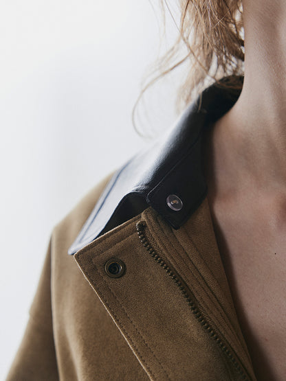 【予約：11月中旬】Dual Collar Eco Suede Jacket／60251004004