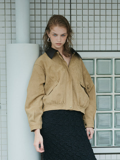 【予約：11月中旬】Dual Collar Eco Suede Jacket／60251004004