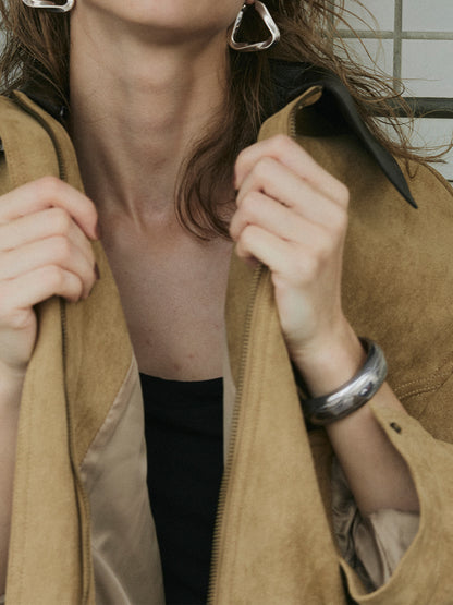 【予約：11月中旬】Dual Collar Eco Suede Jacket／60251004004