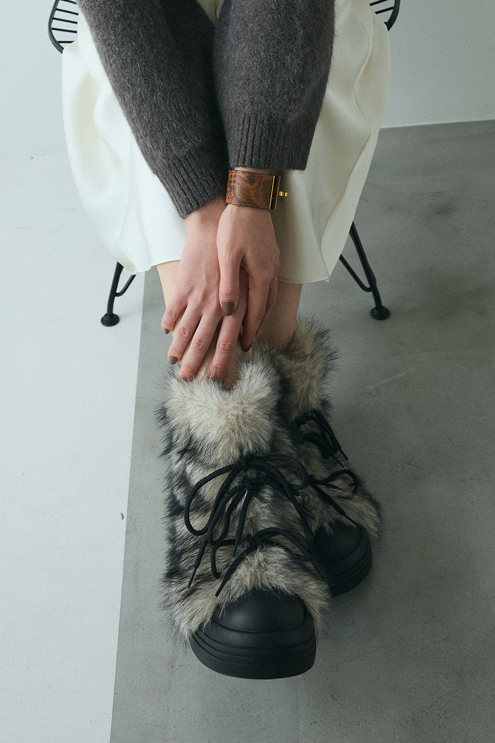 【予約：12月中旬】Alpaca Fur Boots／60251100054