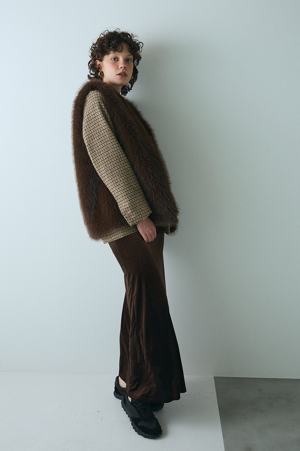 【予約：1月下旬〜2月上旬】Velvet Long Skirt／60251102053